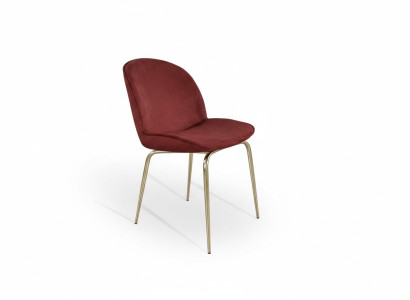 Chaise du salon Salle à manger Rouge Or Métal Mobilier de salle à manger Chaises Chaise de salon nouvelle