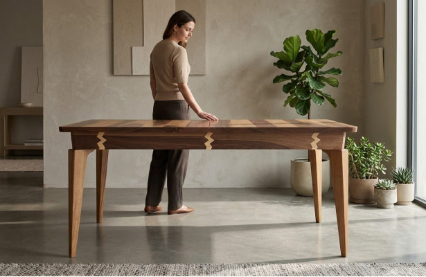 Tables de salle à manger Tables en bois Mobilier de style italien Table à manger de luxe 160x90 nouvelle