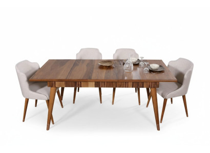 Ensemble de salle à manger Ess Group Table en bois Tables Ensemble complet de 5 pièces Table à manger 4x chaises