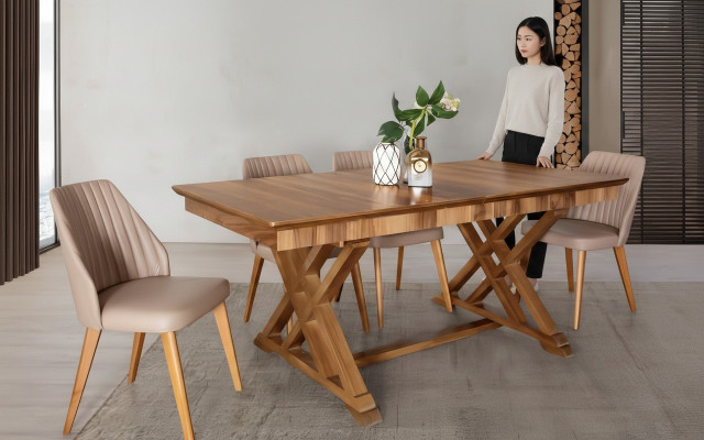 Suite Table 6x Chaises Fauteuils de Luxe Ensemble de Salle à Manger Ensemble 7pcs Complet Salle à Manger