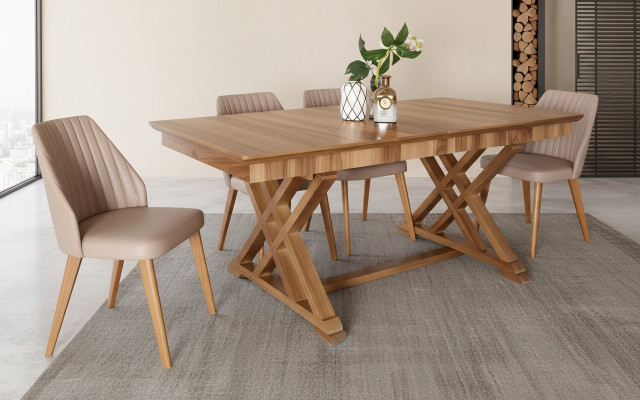 Suite Table 6x Chaises Fauteuils de Luxe Ensemble de Salle à Manger Ensemble 7pcs Complet Salle à Manger