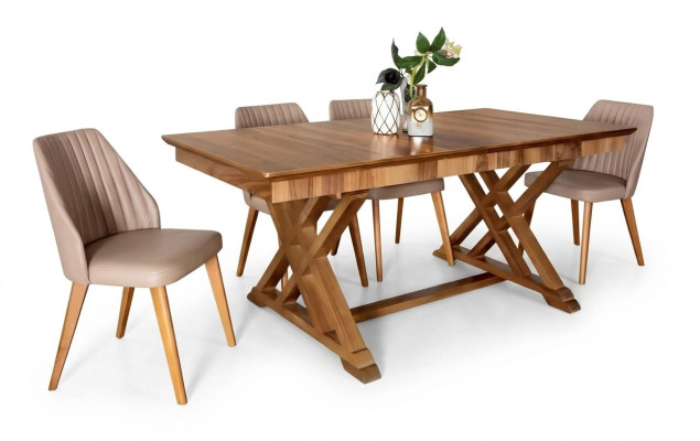 Suite Table 6x Chaises Fauteuils de Luxe Ensemble de Salle à Manger Ensemble 7pcs Complet Salle à Manger