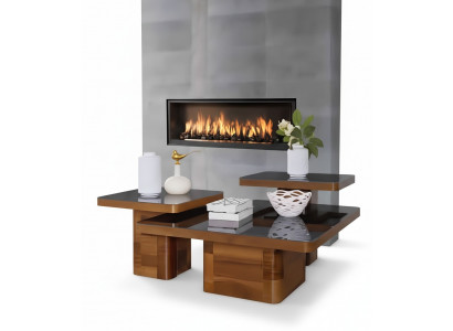 Salle de séjour Ensemble de table en bois Table basse Table Mobilier Bois Verre Ensemble Tables basses