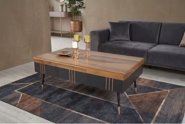 Table basse Table basse Table Salon Tables Table d'appoint Bois Canapé 120x68cm