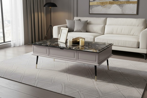 Salon Table basse Effet pierre Table Table d'appoint Canapé Tables de salon
