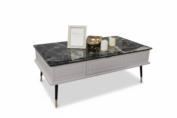 Salon Table basse Effet pierre Table Table d'appoint Canapé Tables de salon
