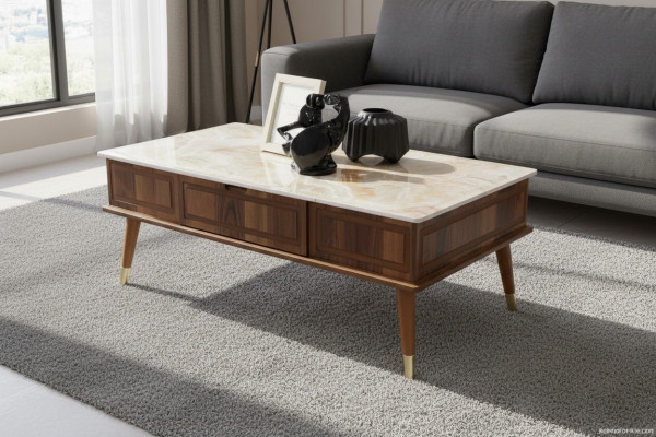 Table basse de design pour le salon Effet pierre Table d'appoint Tables 160x68cm