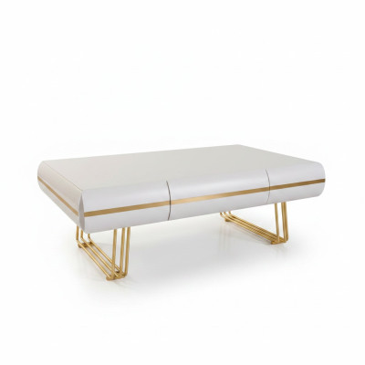Table basse Table d'appoint Table de salon Table d'appoint Moderne Tables Blanc or