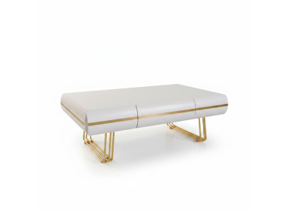 Table basse Table d'appoint Table de salon Table d'appoint Moderne Tables Blanc or