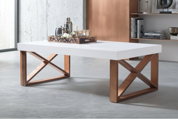 Table basse Table basse Salon Blanc Luxe Tables basses Design tables en bois