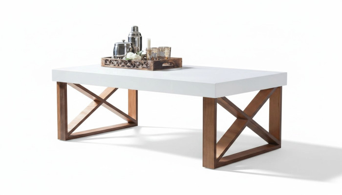 Table basse Table basse Salon Blanc Luxe Tables basses Design tables en bois