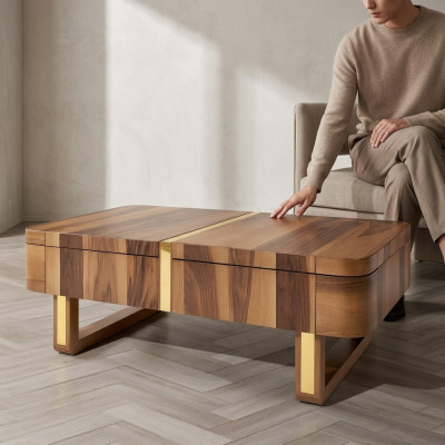 Salon Tables en bois Côté Style de luxe Table Basse Table basse Table d'appoint