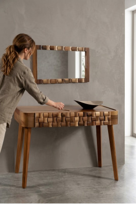 Table console Commodes Style de meubles Table de maquillage console Style italien marron