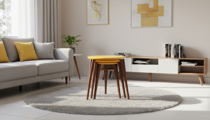 Tables en bois Tables d'appoint Ensemble de supports à fleurs Table d'appoint Table Table basse 3 pièces.