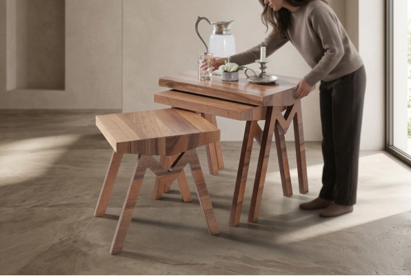 Étal de fleurs Tables d'appoint Tables en bois Ensemble de table Table d'appoint Table basse 3 pièces.