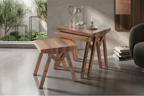 Étal de fleurs Tables d'appoint Tables en bois Ensemble de table Table d'appoint Table basse 3 pièces.