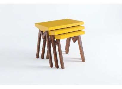 Table basse Table d'appoint Tables Table de salon Tables Tables en bois Ensemble de 3 pièces.