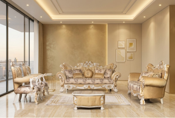 Ensemble de canapé classique 4 pièces. Ensemble de meubles de luxe de style baroque rococo canapé sofa.