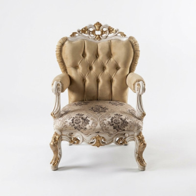 Fauteuil classique à un seul bras Seigneur Baroque Rococo Fauteuil de salon
