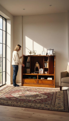 Mobilier de salon TV marron Armoire de luxe marron Commode Armoires Etagères Bois