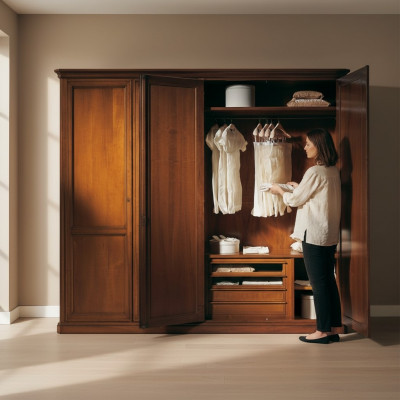 Garde-robe de fermier Meubles italiens Armoires solides en bois Chambre de maison de campagne