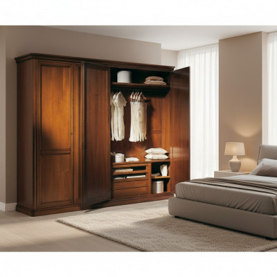 Garde-robe de fermier Meubles italiens Armoires solides en bois Chambre de maison de campagne