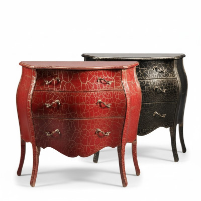 Meuble de rangement italien en bois rouge avec tiroirs commode Buffet commodes Neuf