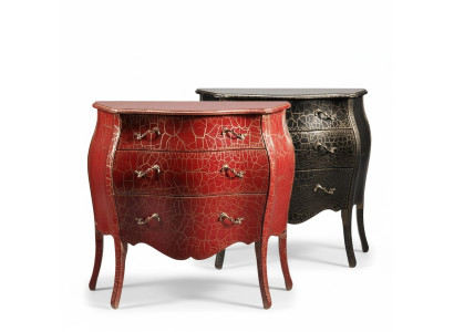 Meuble de rangement italien en bois rouge avec tiroirs commode Buffet commodes Neuf