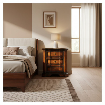 Table de chevet classique Table d'appoint Marron Design Table de nuit Console de nuit Mobilier