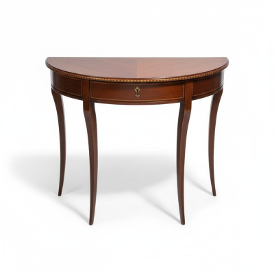 demi-ronde Console Bois Consoles Table de téléphone Tables de couloir Bois Massif