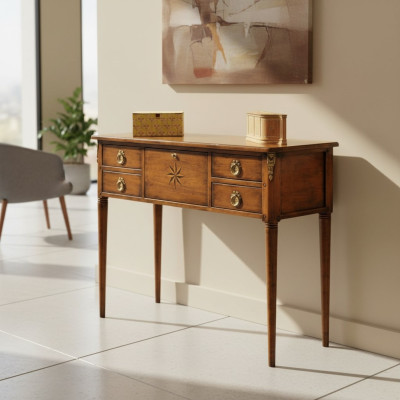 Style de mobilier Design baroque Bois Meuble italien Table console Marron Buffet