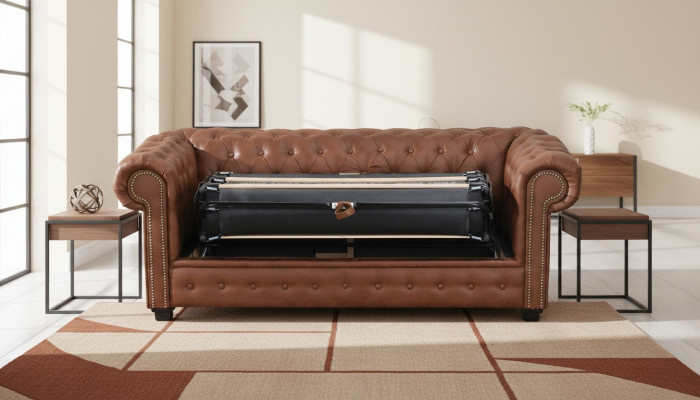 Canapé-lit Chesterfield Canapé avec fonction lit Canapé Tapisserie Meubles Canapés