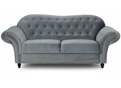 Canapé chesterfield gris à deux places en tissu d'ameublement Meubles Canapés canapés en textile