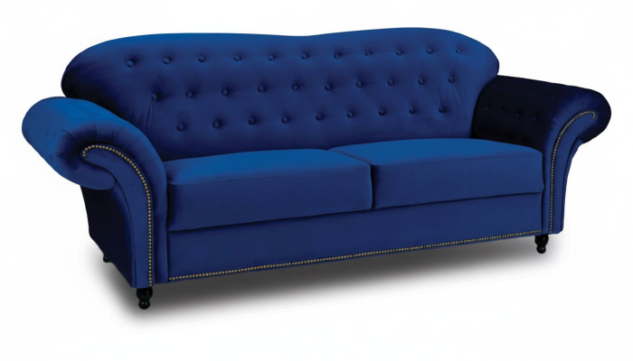Canapé trois places en tissu bleu e canapé rembourré mobilier ameublement canapés canapés