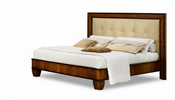 Lit Brun Chambre Mobilier en Bois Design Textile Style Art Déco classique nouveau