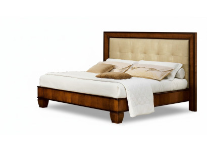 Lit Brun Chambre Mobilier en Bois Design Textile Style Art Déco classique nouveau