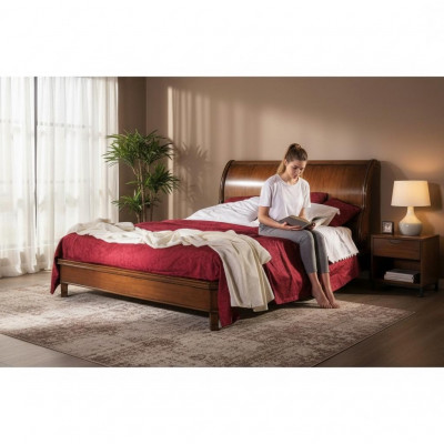 Design de revêtement de lit Lits doubles de luxe Brun 160x200cm Meubles de chambre à coucher Meubles
