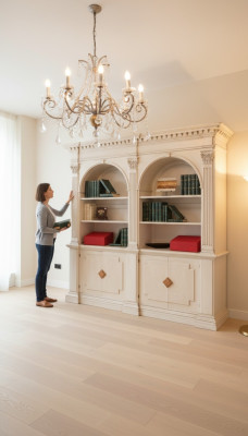 Salon Bibliothèque Étagère Livres Armoires Buffet Bois massif