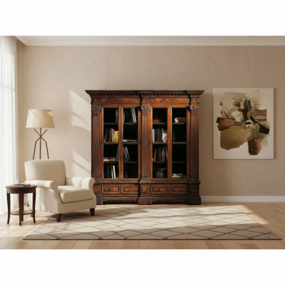 Style médiéval Armoire Vitrine Meubles italiens Armoires Étagère Solide