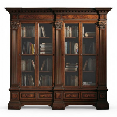 Style médiéval Armoire Vitrine Meubles italiens Armoires Étagère Solide