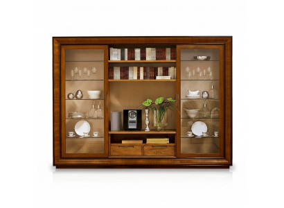 Salon Armoire Unité murale Étagère Vitrine Unités murales XXL Meubles italiens Bois