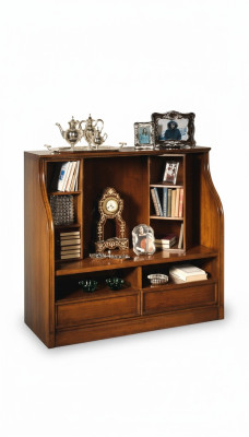 Console TV Bas Armoire Basse Étagères Salon Bois Marron Commode Tables Meuble TV