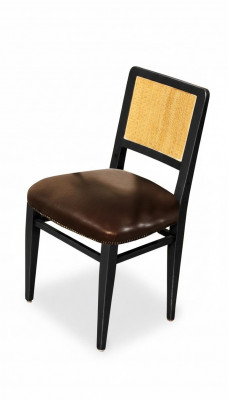 Chaise de salle à manger Chaises de luxe Art déco Design en cuir Chaise en bois Meubles italiens