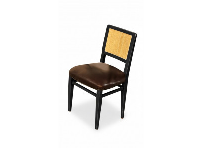 Chaise de salle à manger Chaises de luxe Art déco Design en cuir Chaise en bois Meubles italiens
