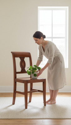 Salle à manger Siège en bois Design Chaise de luxe Fauteuil marron Chaise 1x Fauteuil Meubles neufs