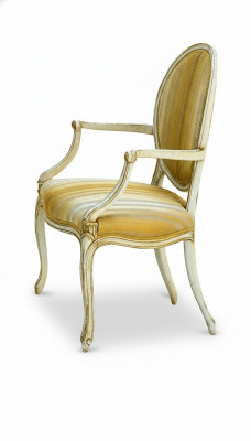 Chaise Chaises Design de luxe Fauteuil à accoudoirs Bois Tapisserie Art déco Salle à manger Mobilier en bois