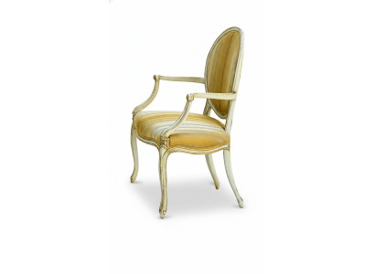 Chaise Chaises Design de luxe Fauteuil à accoudoirs Bois Tapisserie Art déco Salle à manger Mobilier en bois