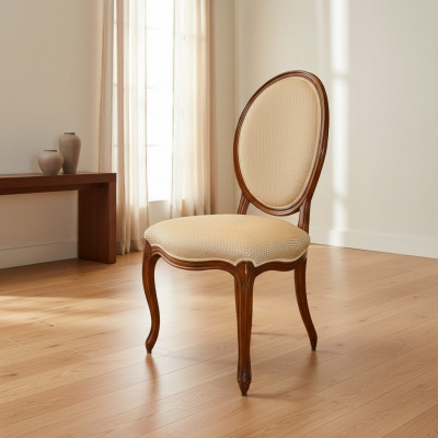 Chaise de salle à manger marron Luxe Classique Chaise en bois Chaises Meubles italiens neufs