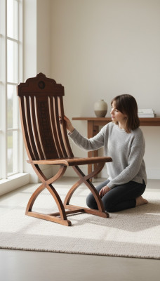 Salle à manger Bois massif Salon Siège Chaise rembourrée Bois neuf Landhfrom Fauteuil Chaise 1x