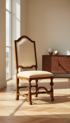 Chaise 1 place Fauteuil en bois de luxe de classe mobilier et design Siège en bois Salle à manger neuf